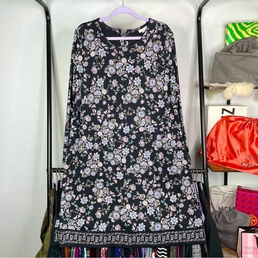 J. Jill Black Floral Dress